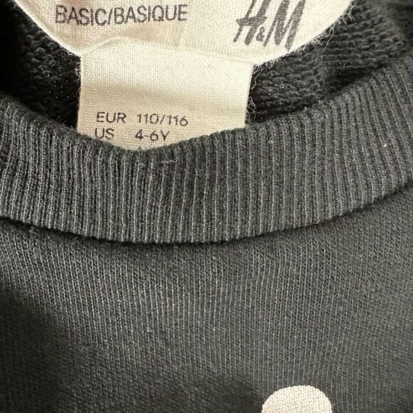 H&M Girls Polka Dot Drawstring Dress size 4-6 Black - Picture 4 of 5